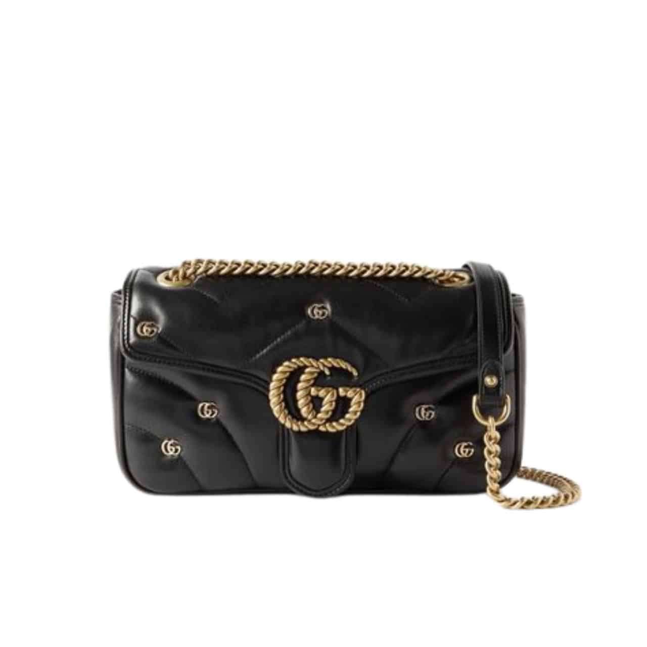 Gucci Gg Marmont Shoulder Bag Black 23Cm 443497 Aacpg 1000