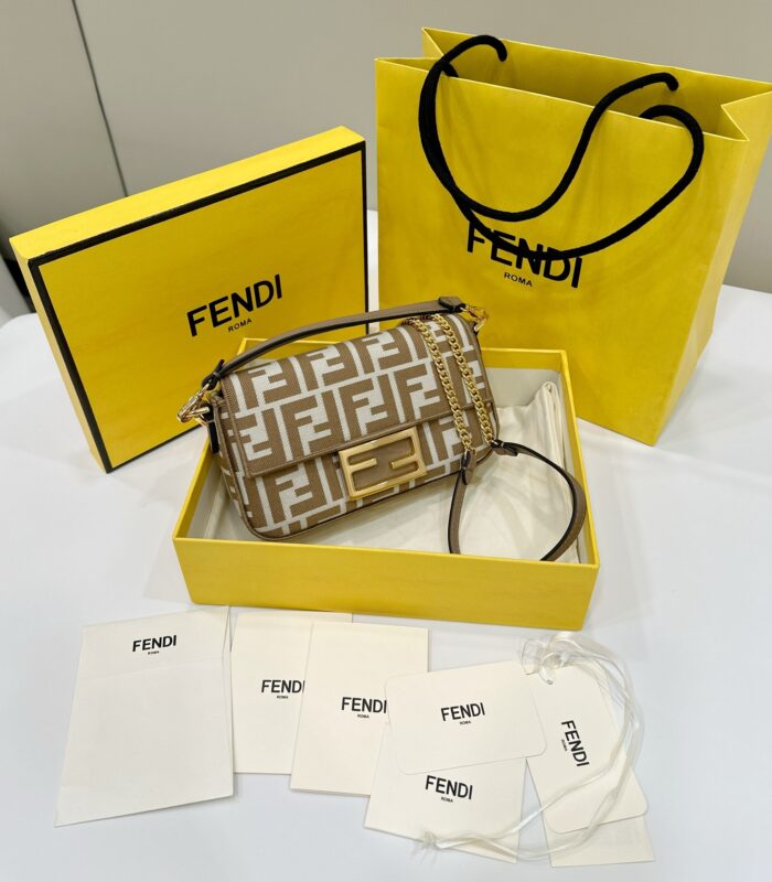 Replica Fendi Baguette Ff Brown