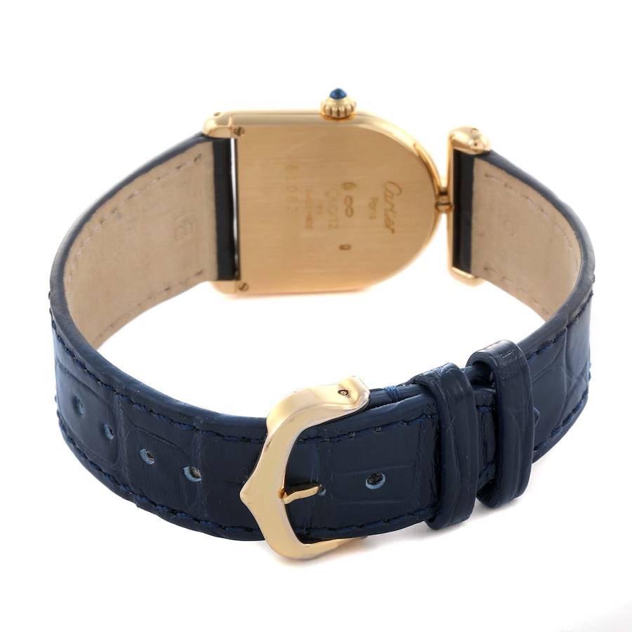 Cartier Cloche Calandre Yellow Gold Silver Dial Ladies Watch 81082