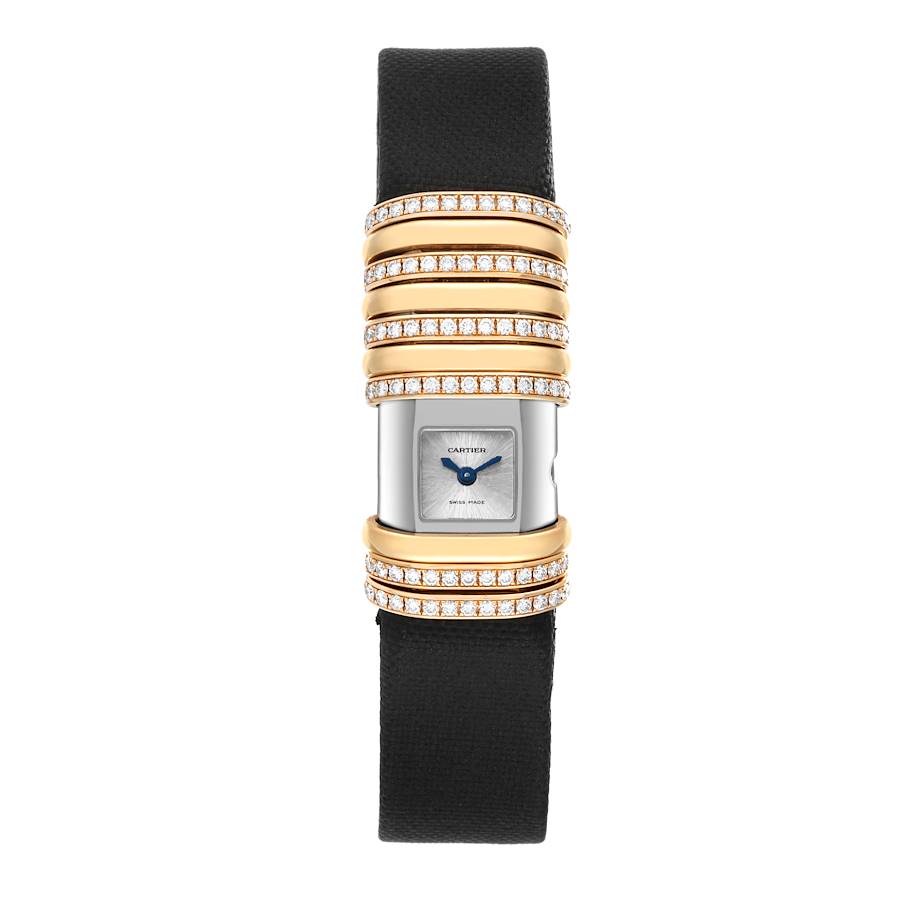 Cartier Declaration Yellow Gold Titanium Diamond Ladies Watch WT000150 Box