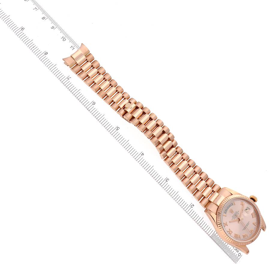 Rolex President Day-Date 36mm Rose Gold Roman Dial Mens Watch 118235