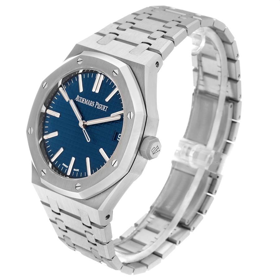 Audemars Piguet Royal Oak Blue Dial Steel Mens Watch 15500ST