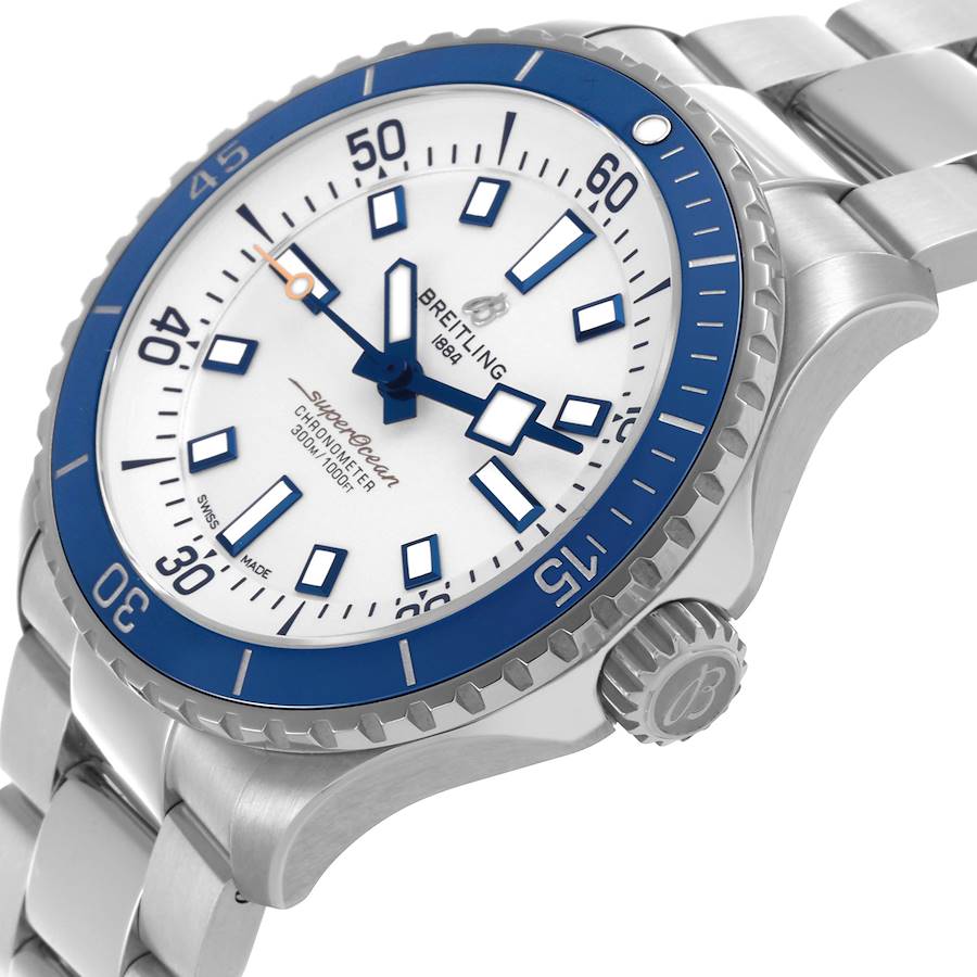 Breitling Superocean 42mm White Dial Steel Mens Watch A17375