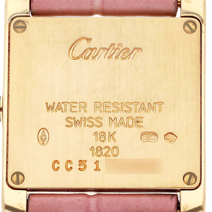 Cartier Tank Francaise Yellow Gold Pink Strap Ladies Watch W5000256