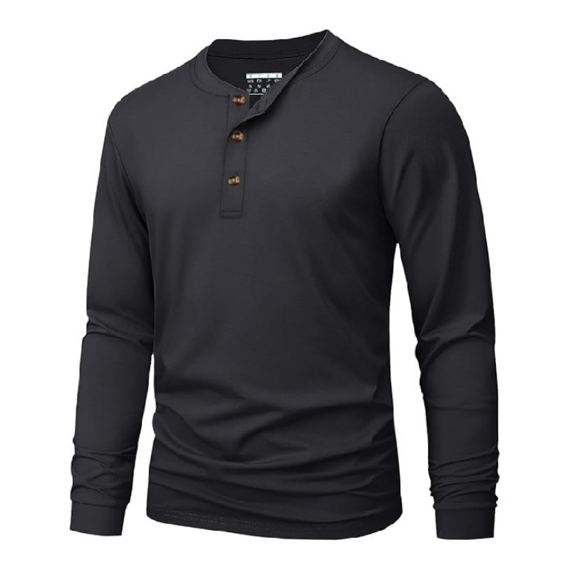 Men's Long Sleeve Henley Shirts