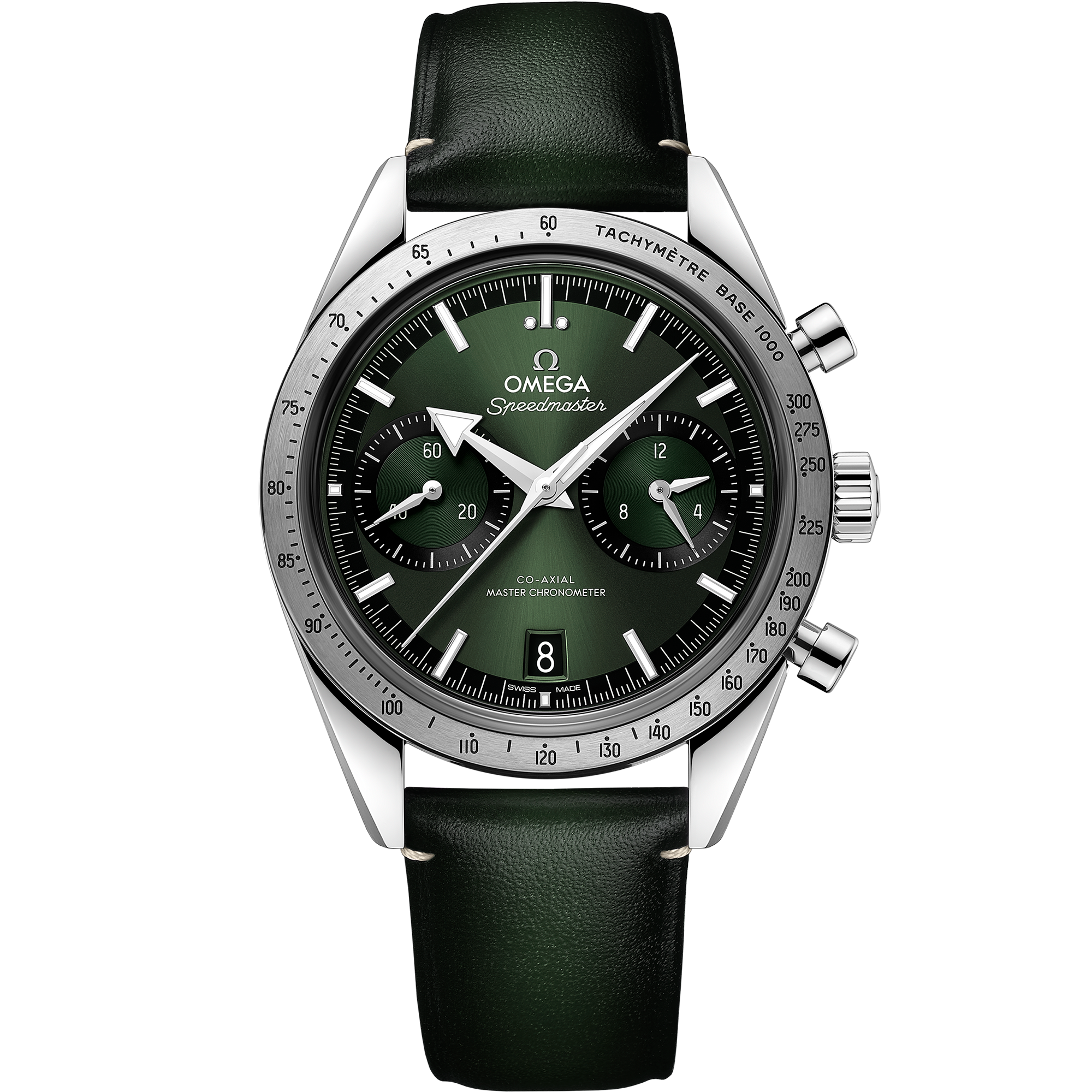 Speedmaster '57 40.5 mm, steel on leather strap 332.10.41.51.03.001