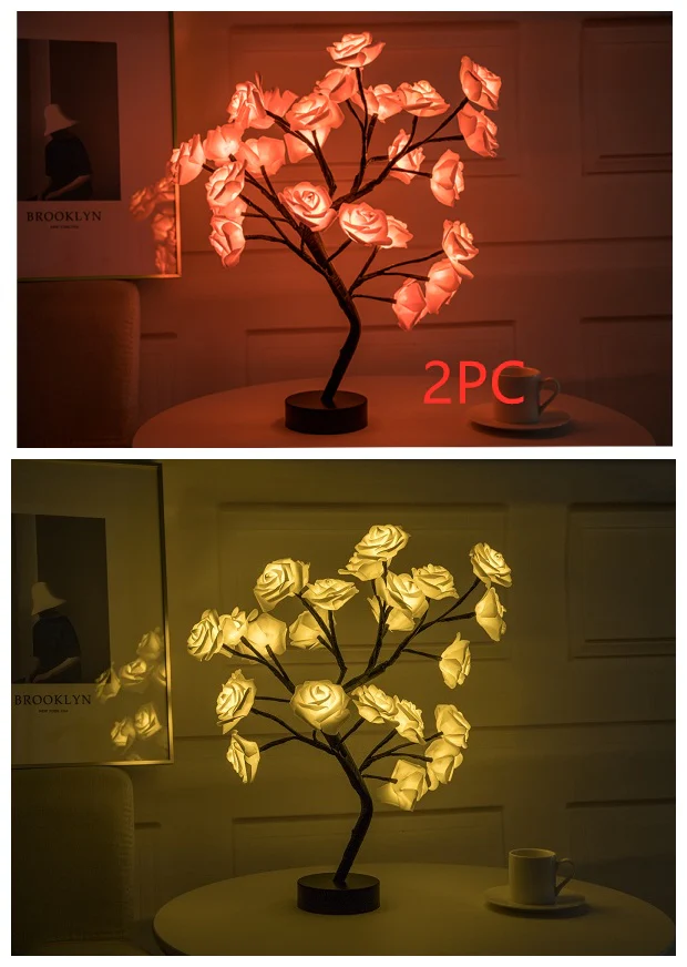 Rose Flower Lamp USB Battery
