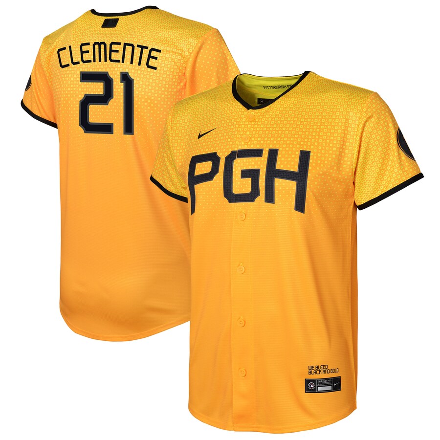 Roberto Clemente Pittsburgh Pirates Toddler City Connect Player Jersey Gold