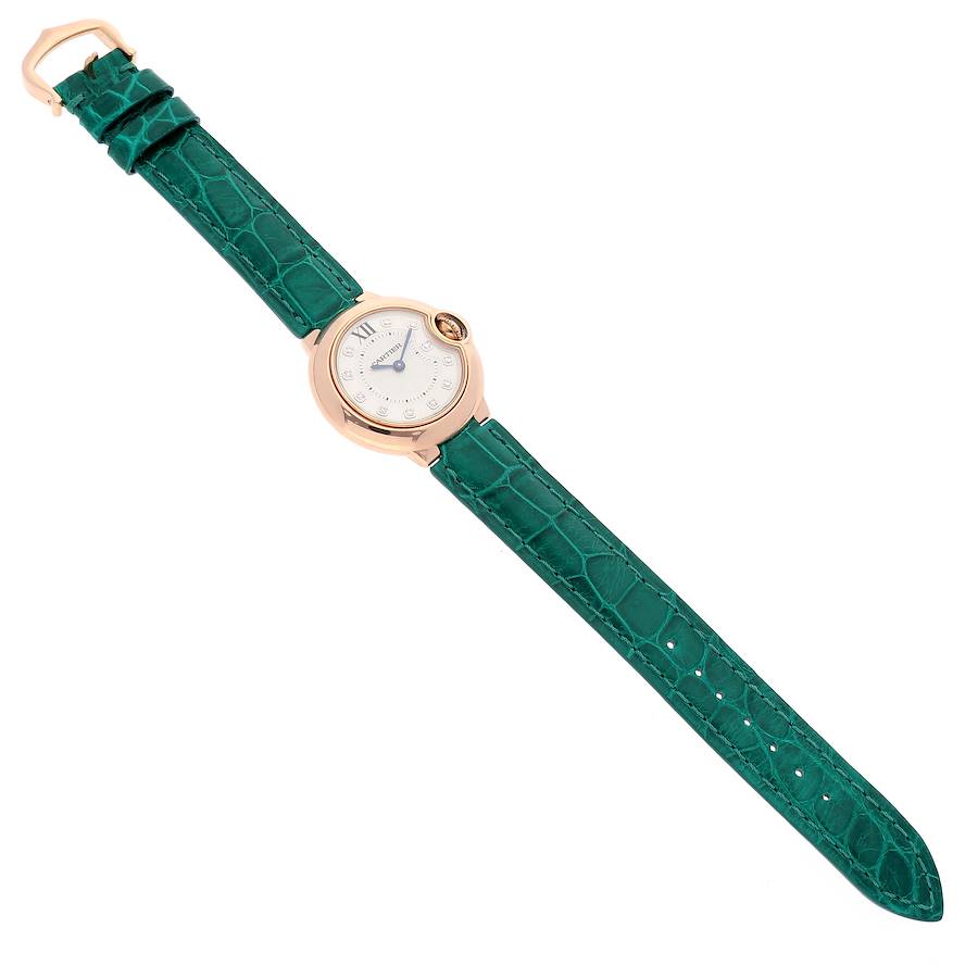 Cartier Ballon Bleu 28 Rose Gold Diamond Ladies Watch WE902050