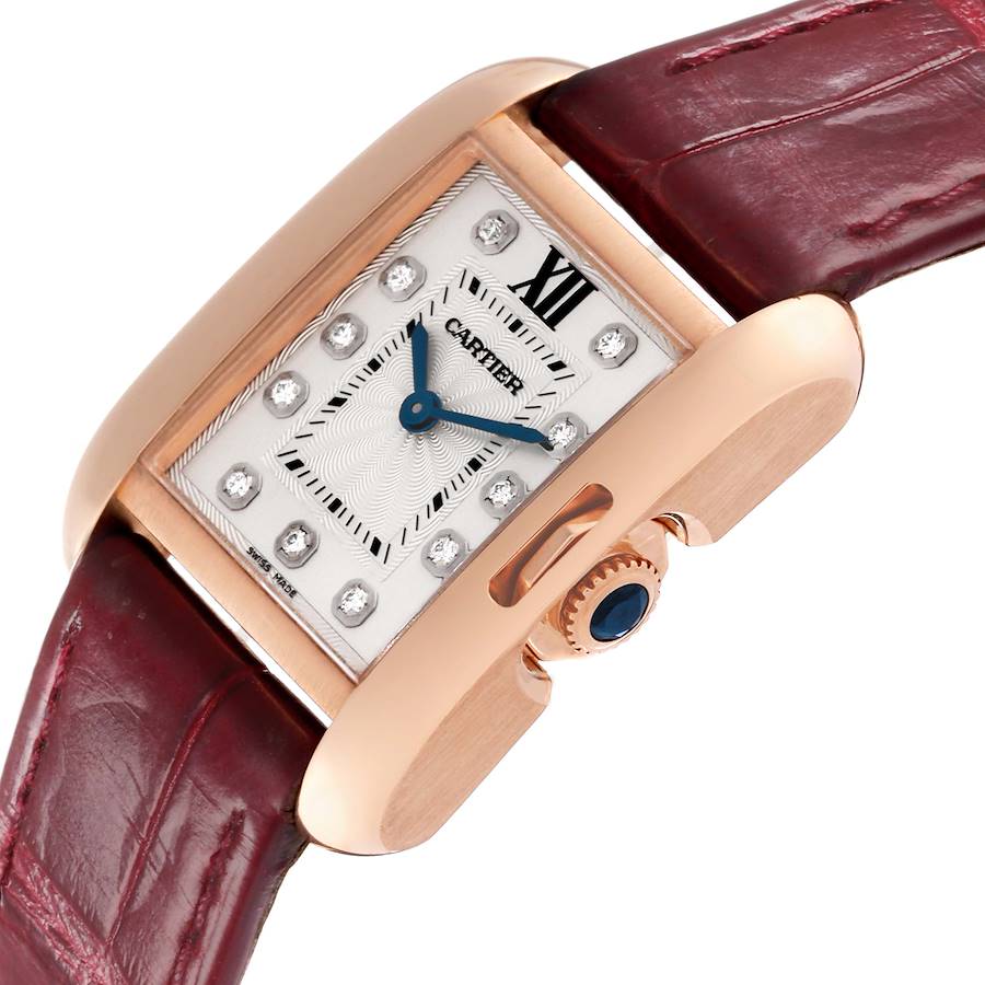 Cartier Tank Anglaise Rose Gold Diamond Dial Small Ladies Watch WJTA0007 Papers
