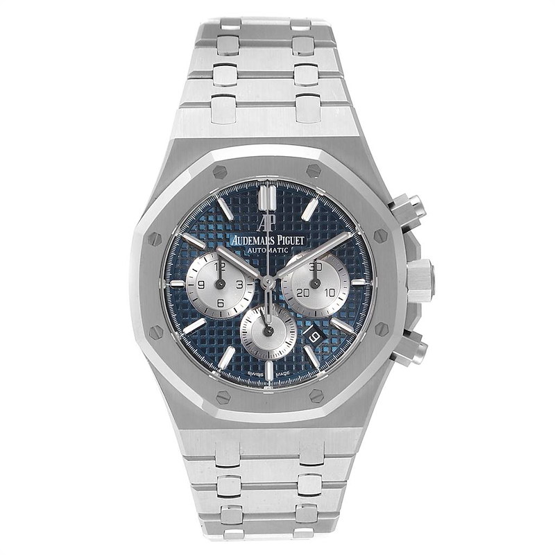 Audemars Piguet Royal Oak Blue Dial Chronograph Mens Watch 26331ST