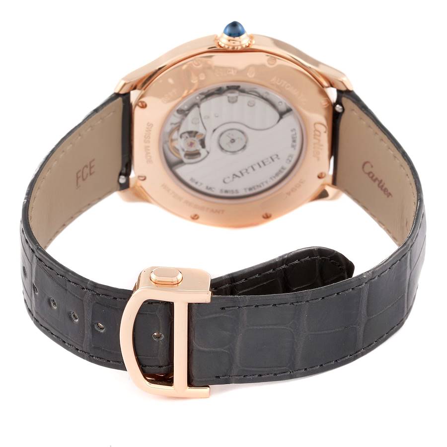 Cartier Ronde Louis Rose Gold Silver Dial Automatic Mens Watch WGRN0011