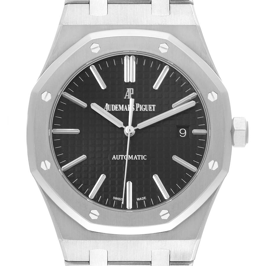 Audemars Piguet Royal Oak Black Dial Steel Mens Watch 15400ST