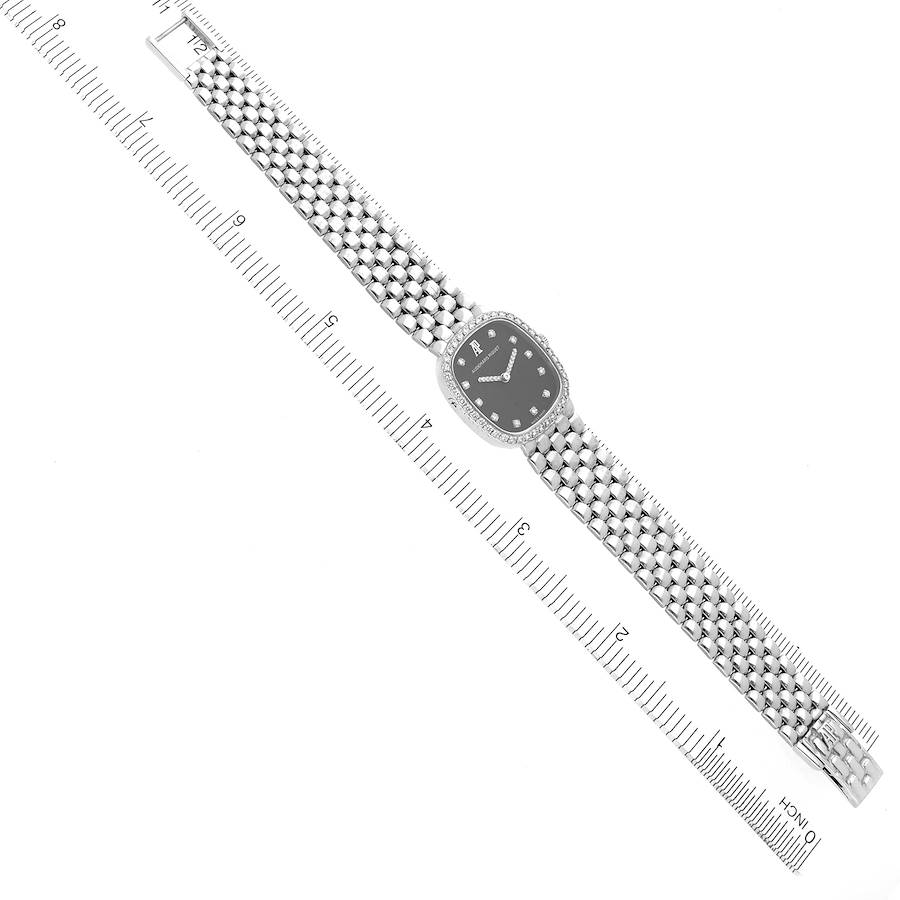 Audemars Piguet White Gold Black Diamond Dial Ladies Watch