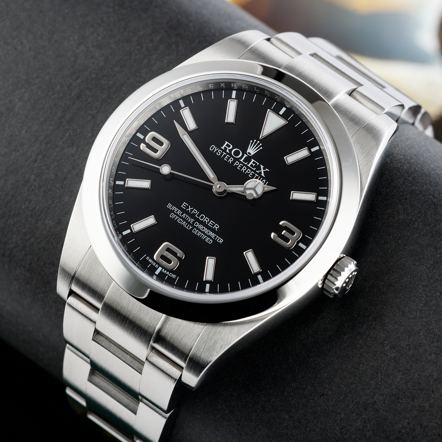 Rolex Explorer I MKII Stainless Steel Black Arabic Index 39mm 214270-0003 Unworn