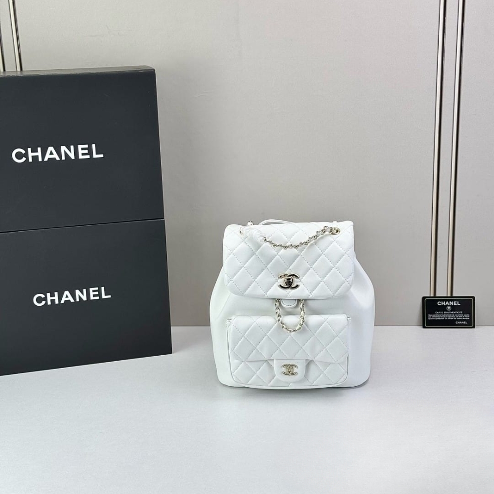 Chanel Mini Duma Backpack White 20Cm As2908 B09750 10601