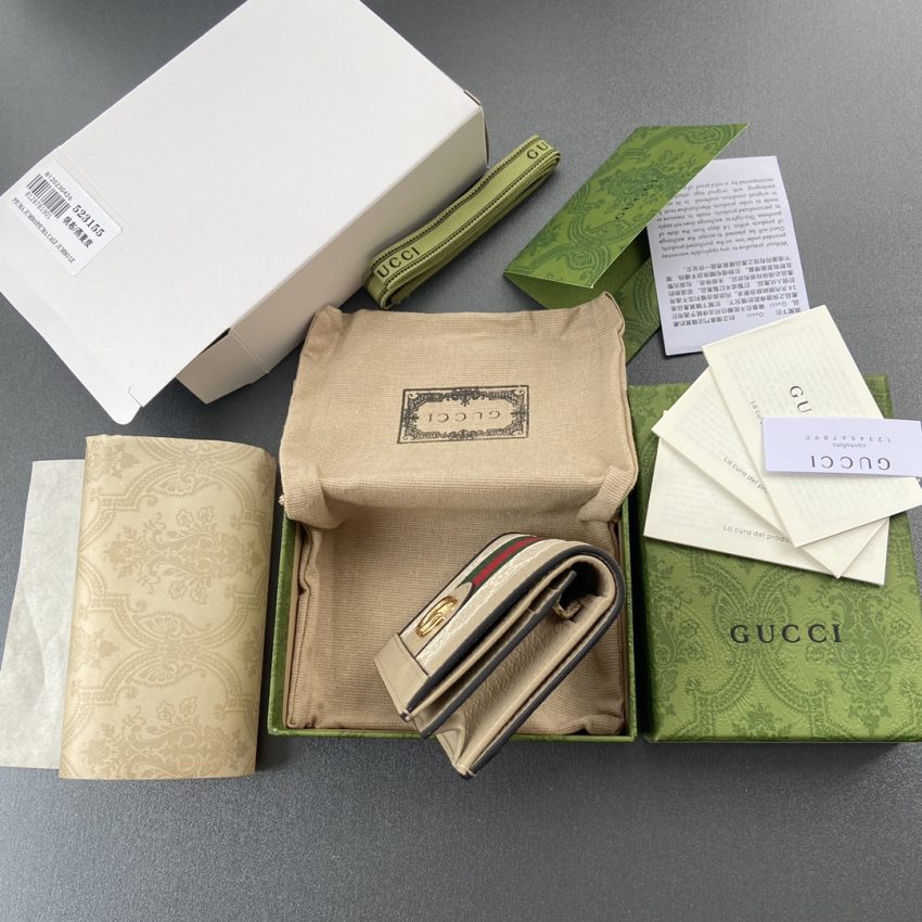 Replica Gucci Ophidia Compact White Wallet