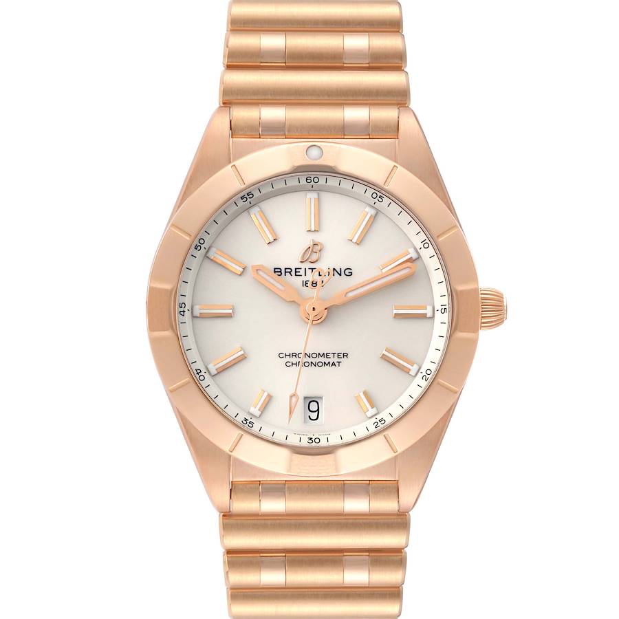 Breitling Chronomat 32 White Dial Rose Gold Ladies Watch R77310