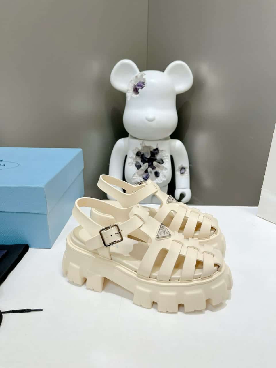 Prada Rubber Monolith Sandals Quartz 1X853M 3Lkk F0482 F Dd55