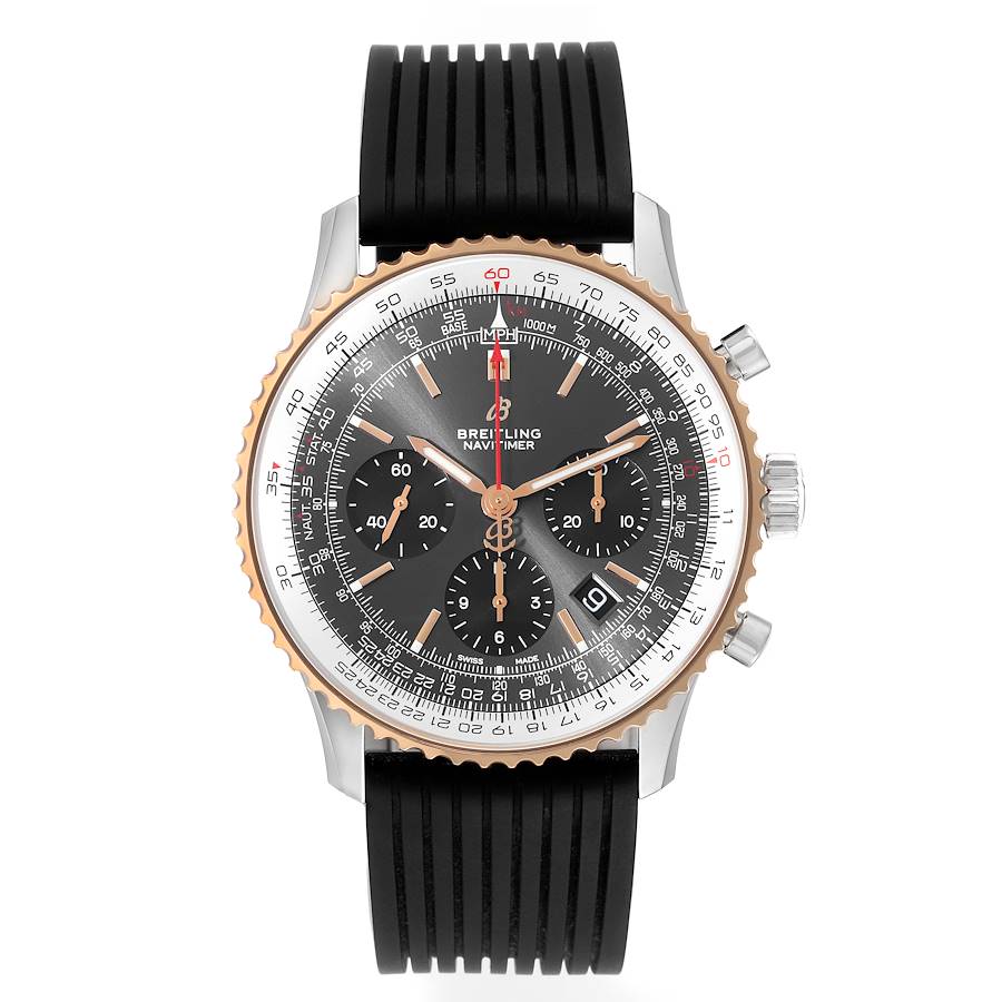 Breitling Navitimer 01 Grey Dial Steel Rose Gold Mens Watch UB0121
