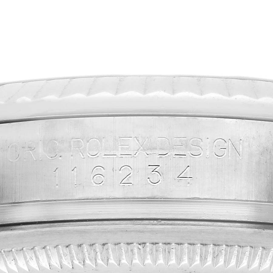 Rolex Datejust Steel White Gold Tuxedo Dial Mens Watch 116234