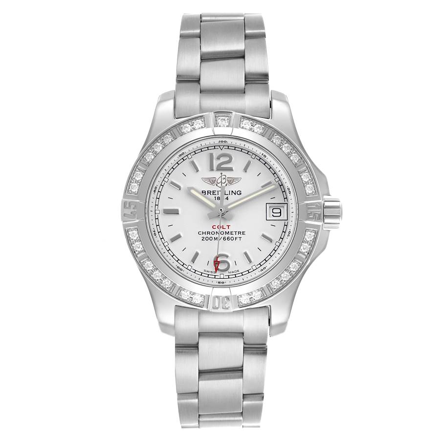 Breitling Colt Lady Silver Dial Diamond Bezel Steel Ladies Watch A77388