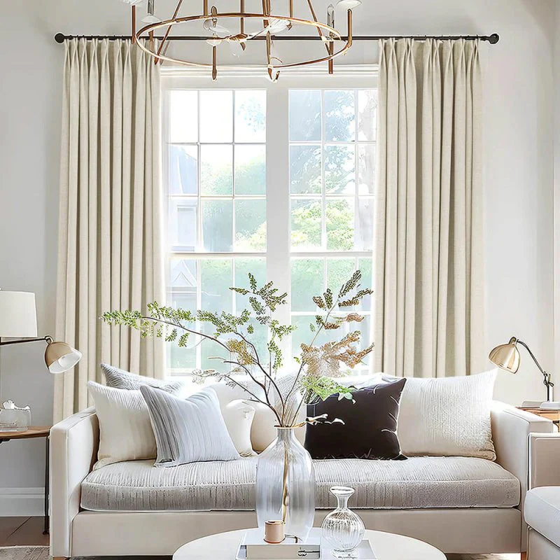 Custom Heavyweight Linen Drape Pleated