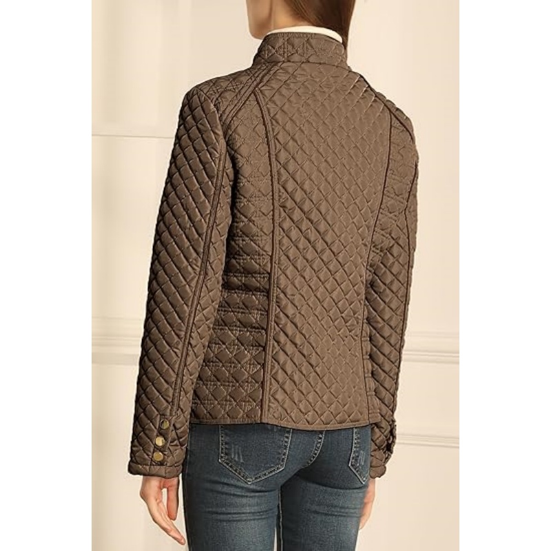 Women's Stand Collar Lightweight Quilted Puffer Jacket