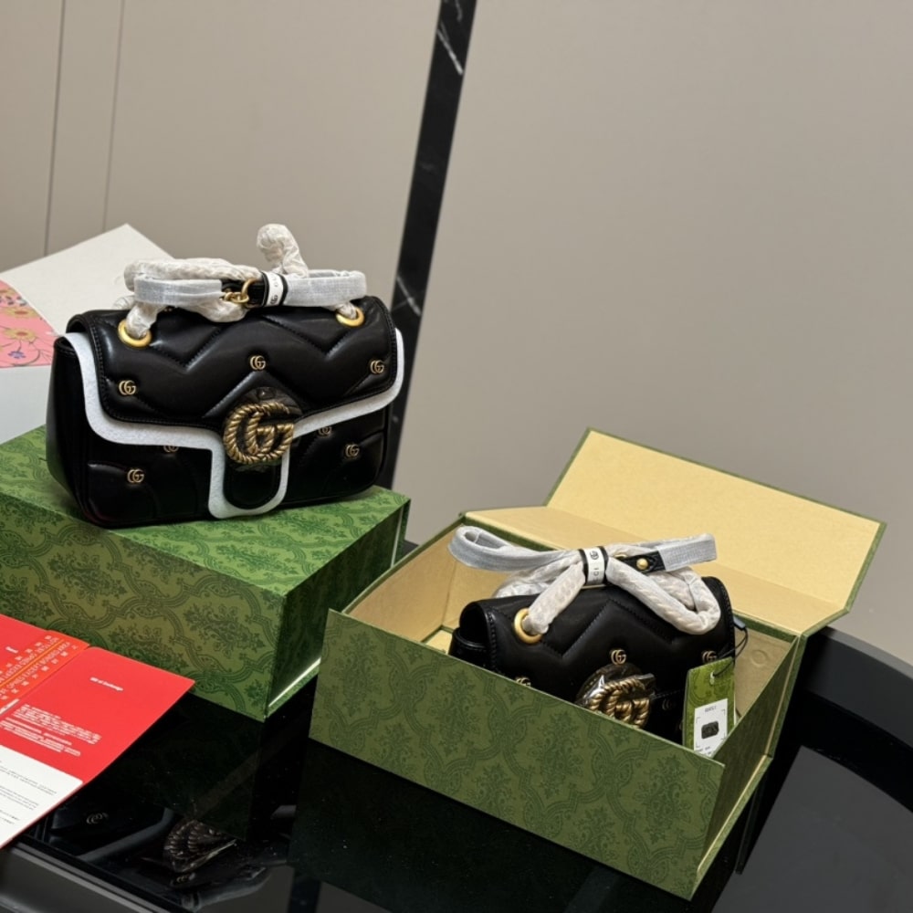 Gucci Gg Marmont Small Shoulder Bag Black 26Cm 443497 Aacpg 1000