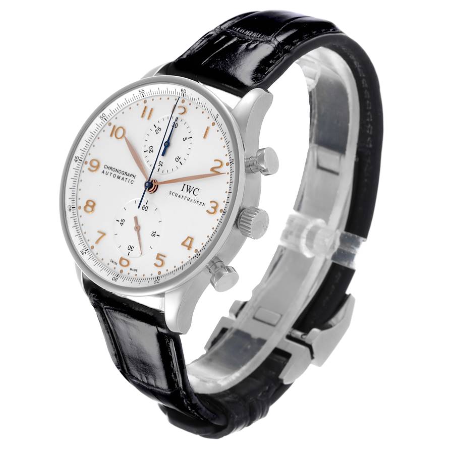 IWC Portuguese Chronograph Silver Dial Steel Mens Watch IW371401