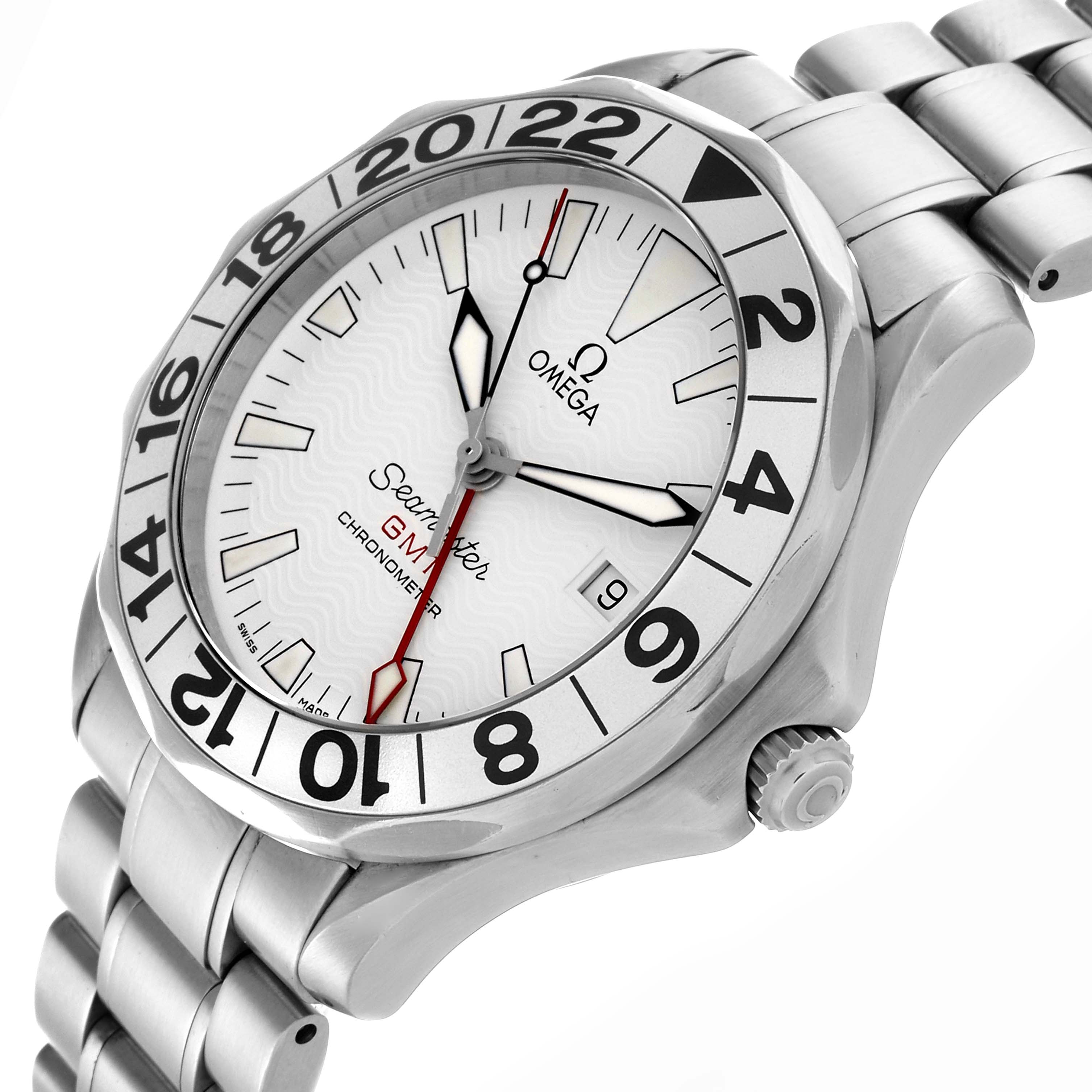 Omega Seamaster Diver 300M GMT Great White Dial Mens Watch 41.0 MM 2538.20.00