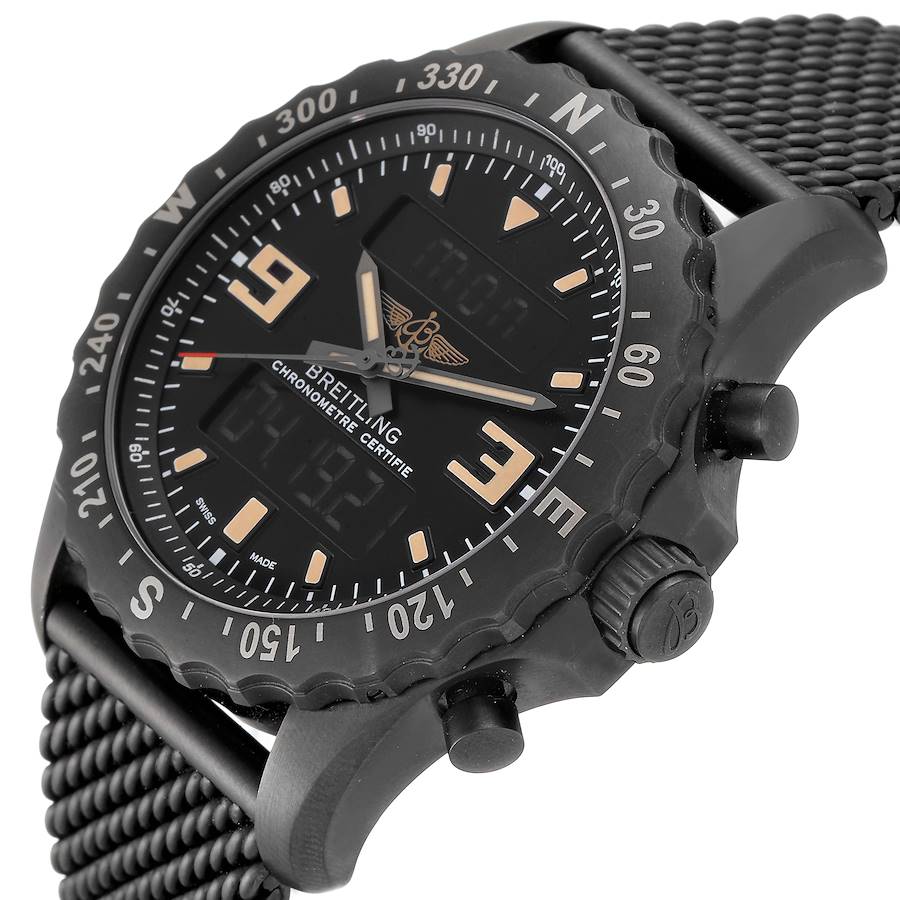 Breitling Chronospace Military GMT Alarm Blacksteel Mens Watch M78366