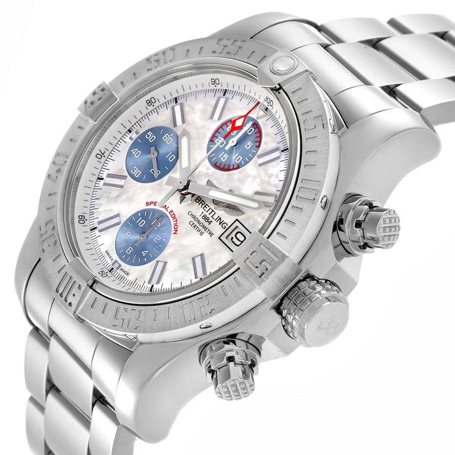 Breitling Avenger II Mother of Pearl Steel Mens Watch A13381