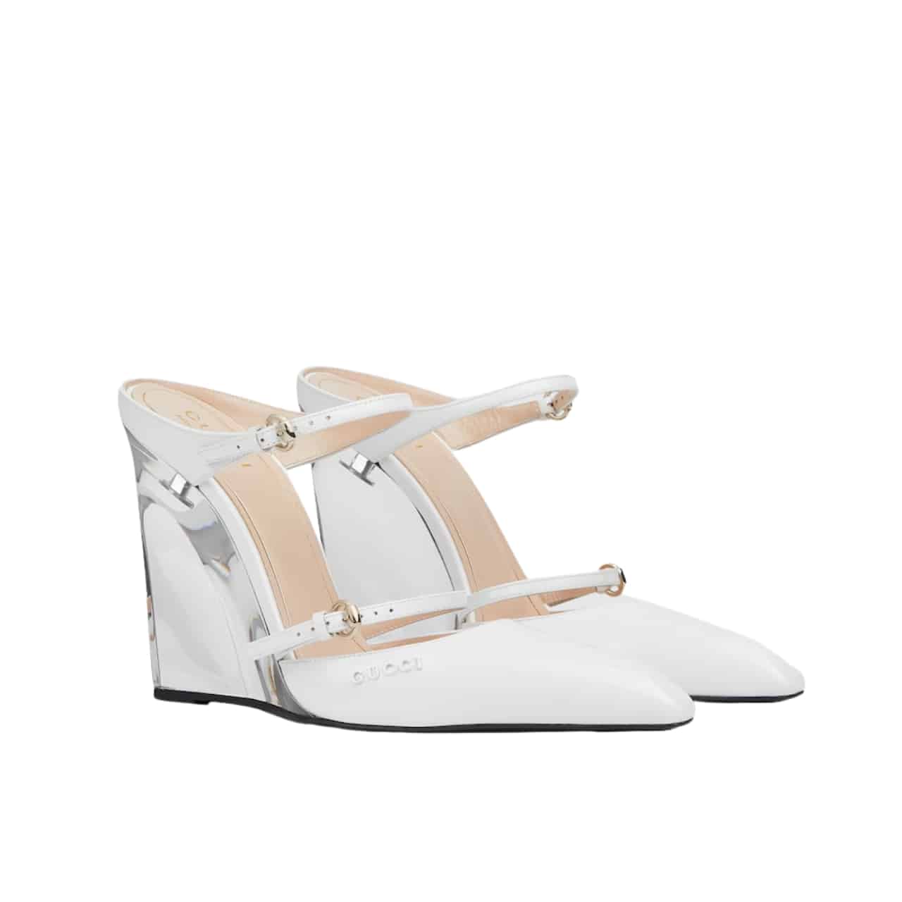 Gucci Women’s Wedge Mule White 827856 Clg00 9014