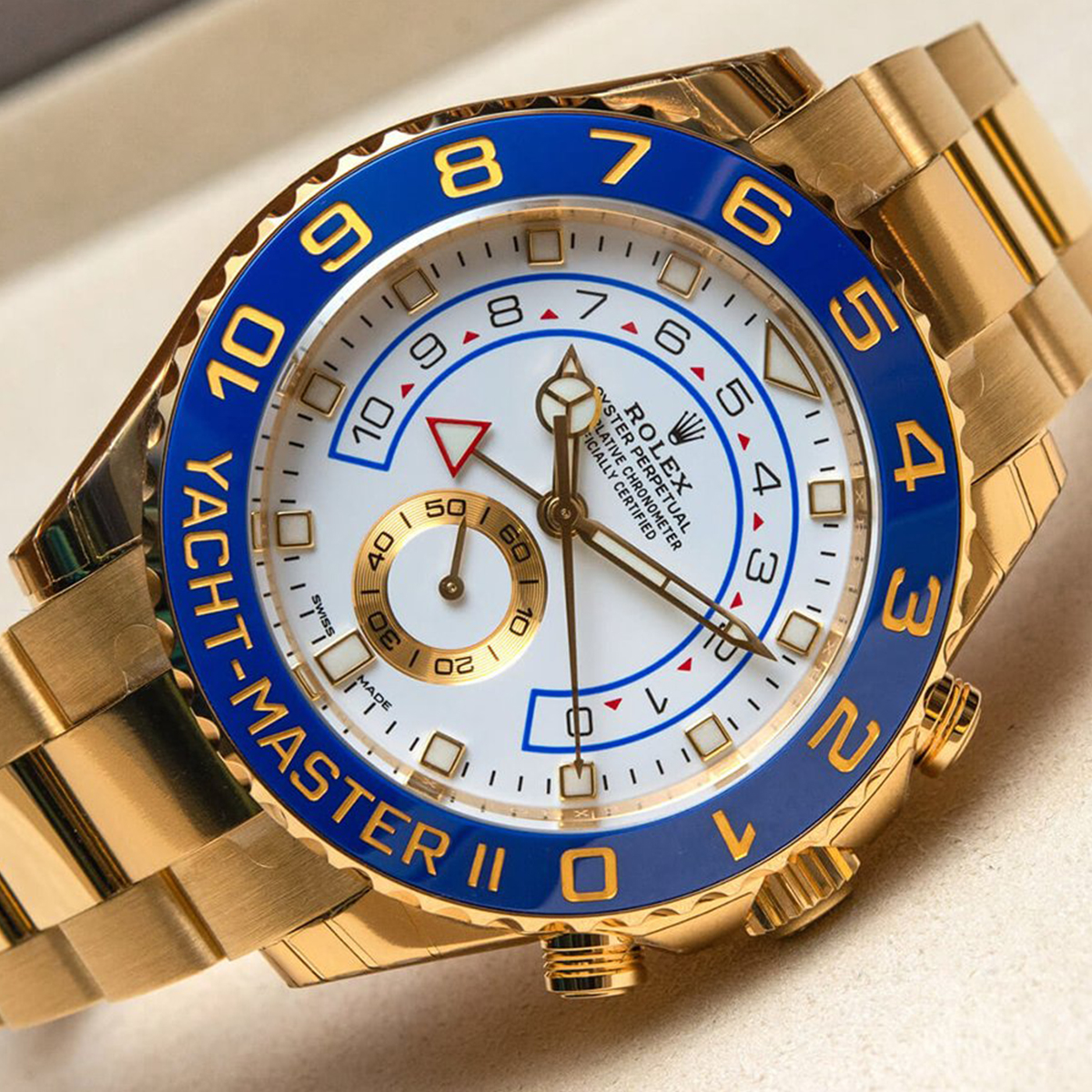 ??Limited Time Offer-Rolex Yacht-Master II Yellow Gold m116688-0002 Mercedes-Benz hour hand /Rose Gold m116681-0002/ m116680-0002 44mm Unworn