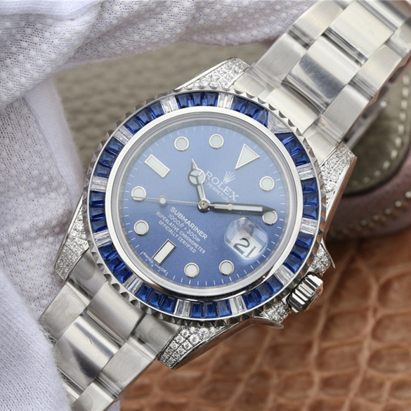 Rolex Submariner Date 116659 SABR 18K White Gold Diamonds Sapphires UNWORN