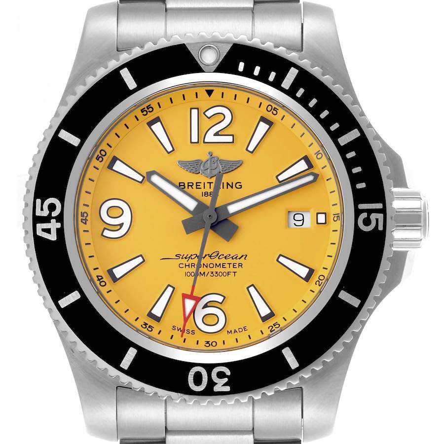 Breitling Superocean II Yellow Dial Steel Mens Watch A17367