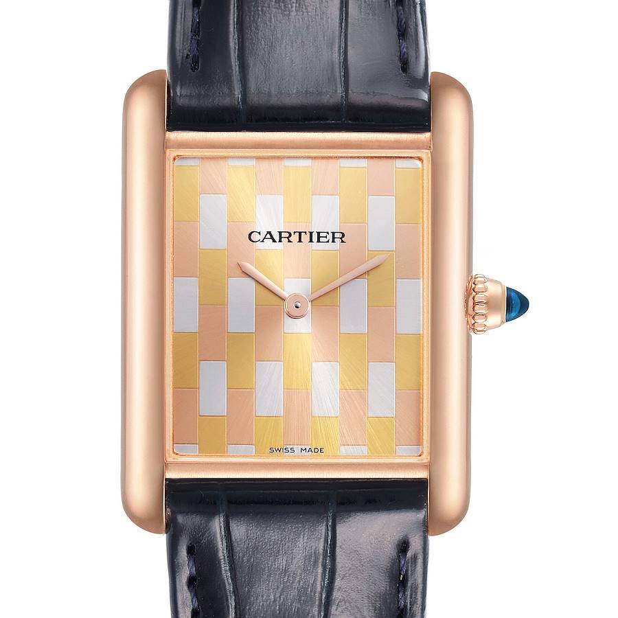 Cartier Tank Louis Large Three-Gold Dial Yellow Gold Mens Watch WGTA0176