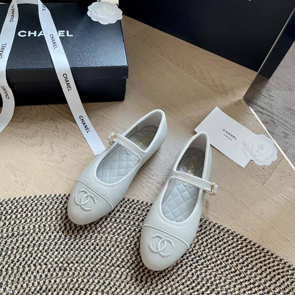 Chanel Mary Jane Ballet Flat Pure Light Blue