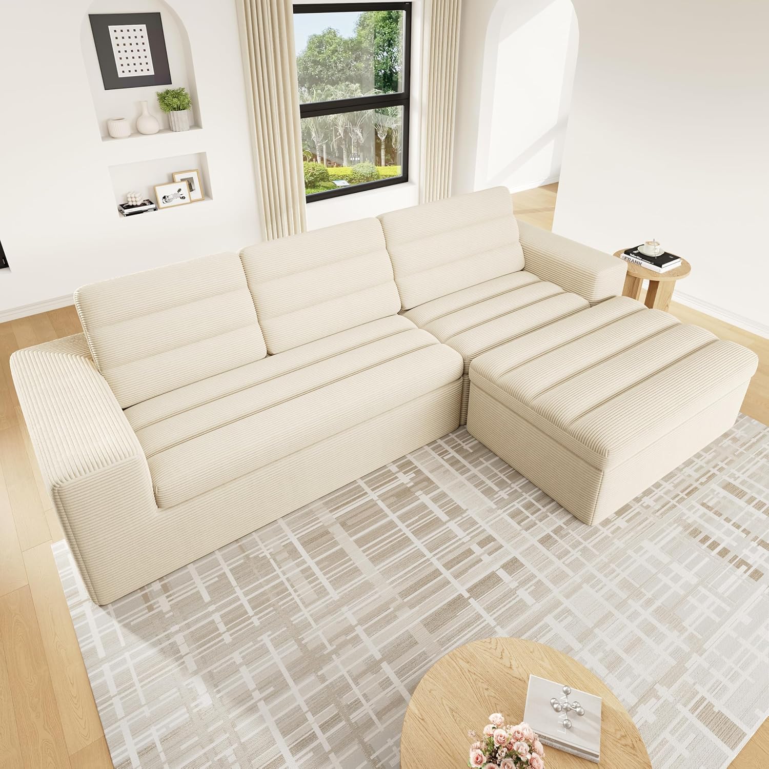 Deep Seat L Shaped Modular Sofa for Home