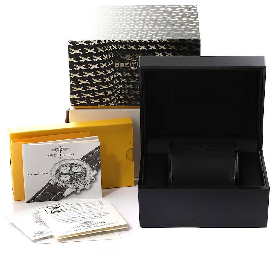 Breitling Navitimer II Steel 18K Yellow Gold Silver Dial Mens Watch D13022