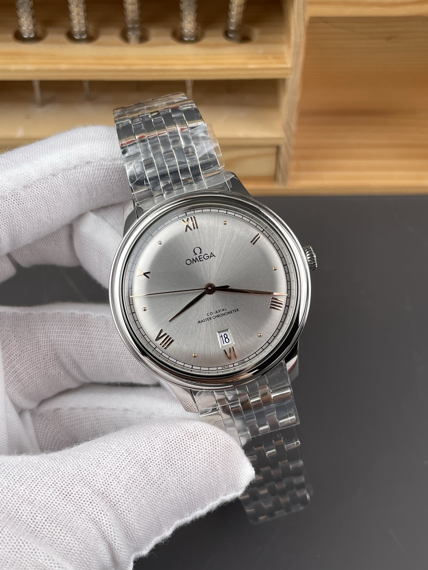 De Ville Men's Gold Needle Silver Dial