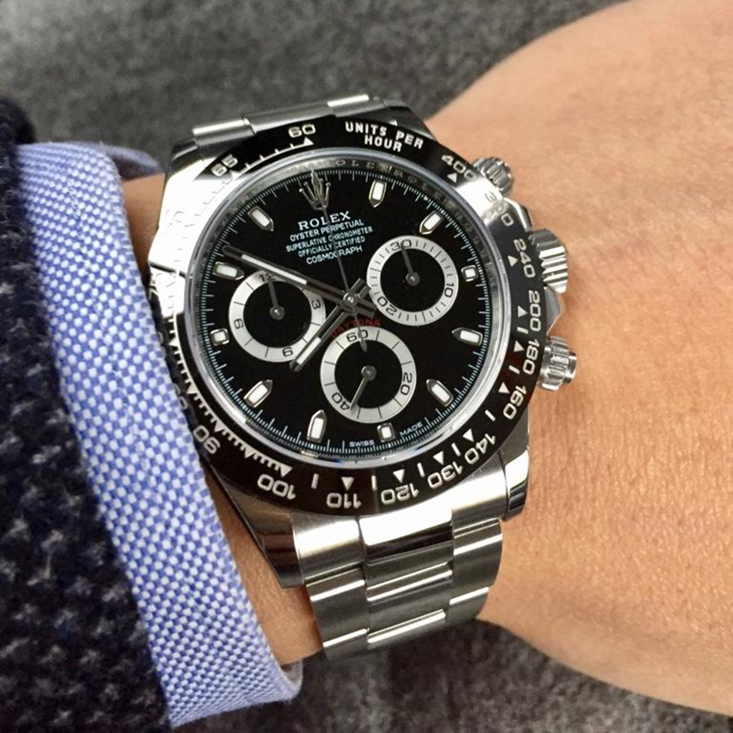 ​Rollie-The Crown Cosmograph Daytona Black Dial Stainless Steel 116500ln-0002