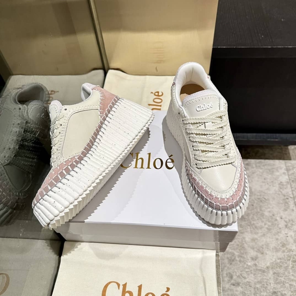 Chloé Nama Sneaker Power Beige CHC24U02IBD26Z
