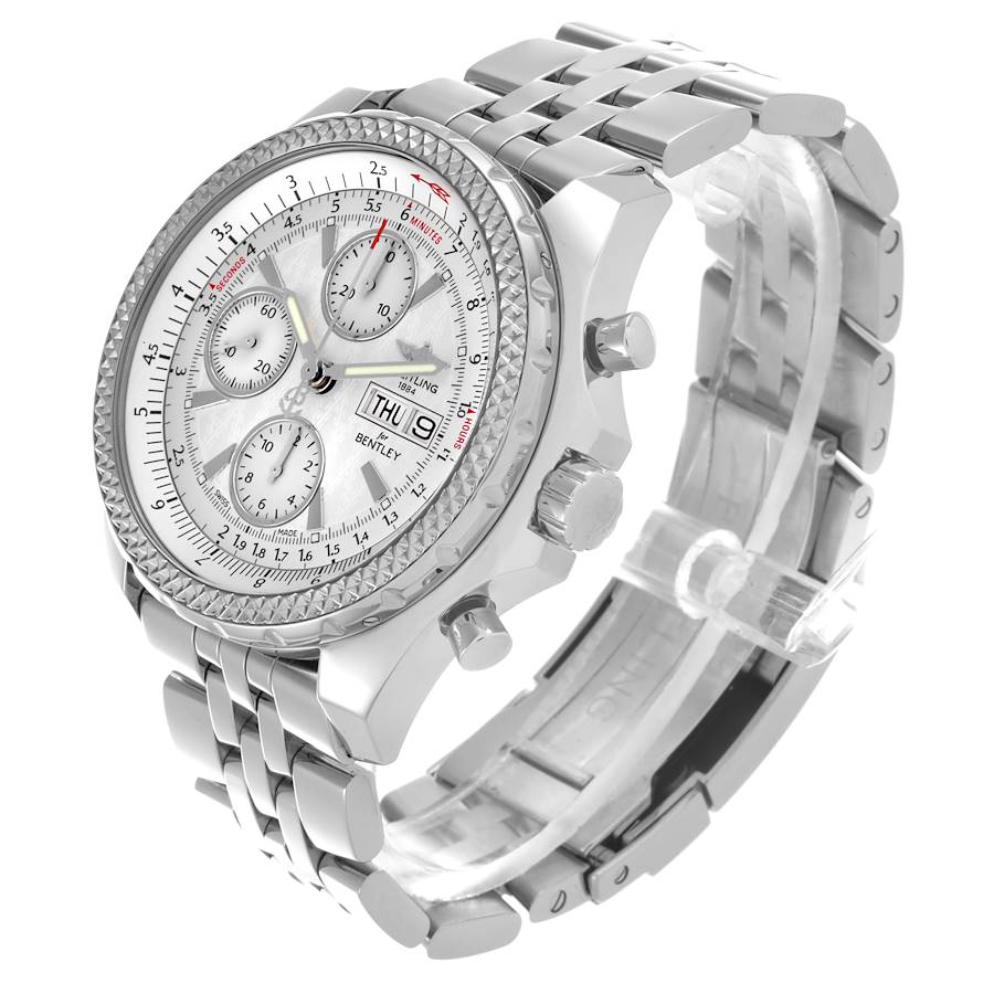 Breitling Bentley Motors GT White Dial Chronograph Steel Mens Watch A13362