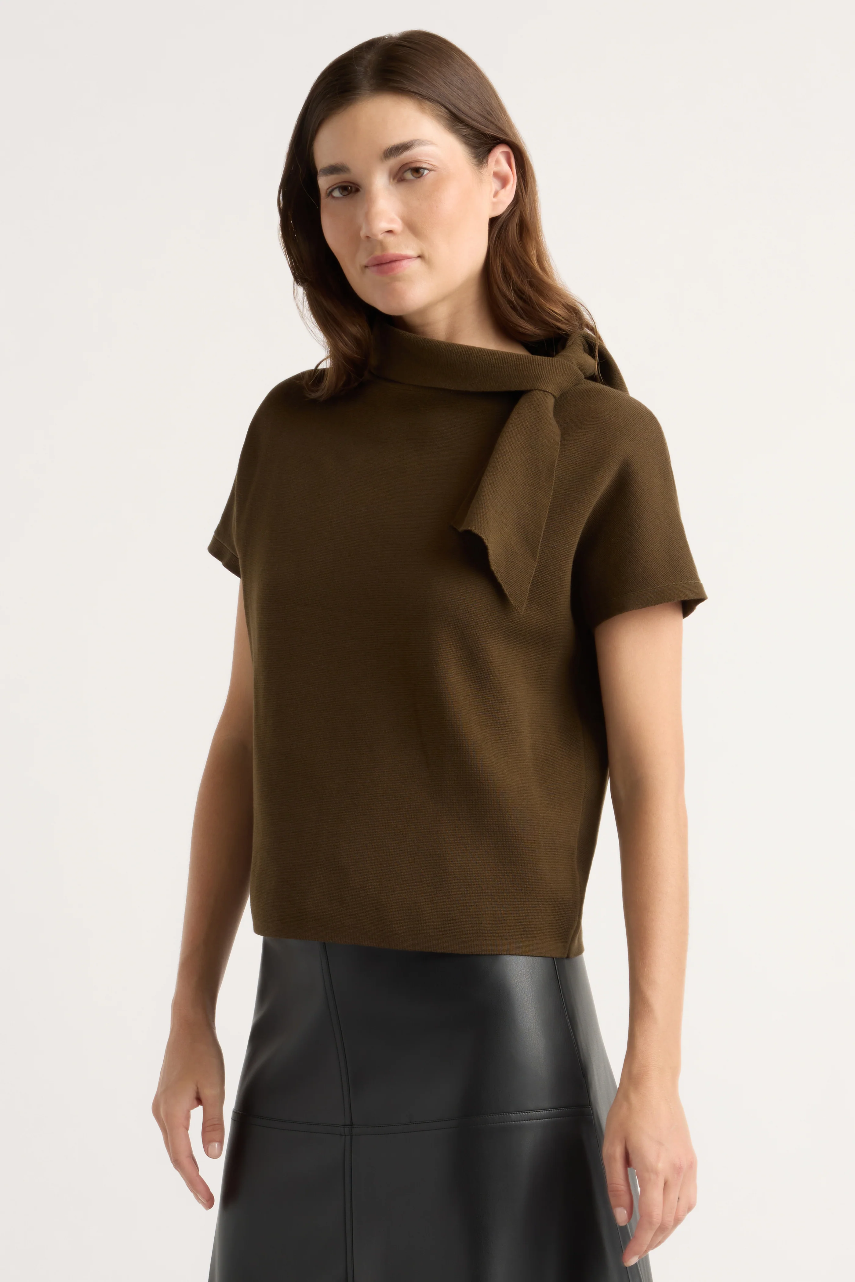 Lorinda Scarf-Neck Sweater Top