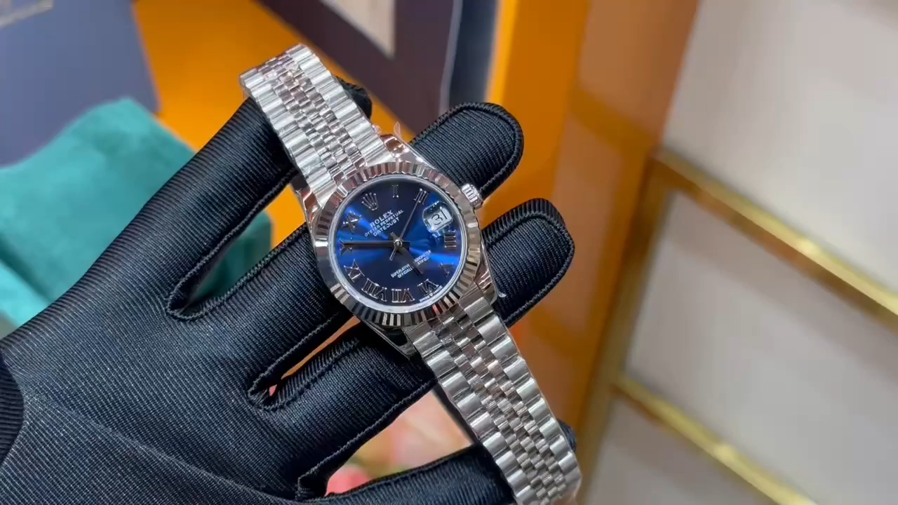 Rolex Datejust Replica 278274-0034 Blue Roman Dial 31 Fluted Bezel