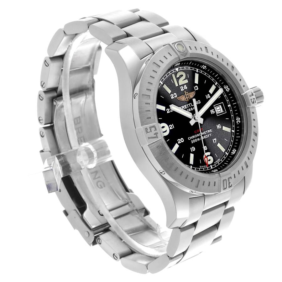 Breitling Colt Black Dial Steel Quartz Mens Watch A74388