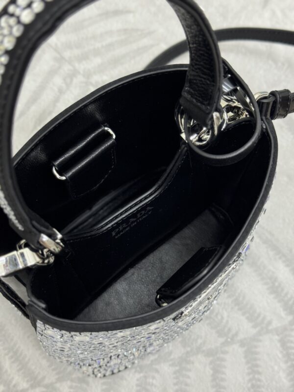 Replica Prada White Crystal Bucket Bag