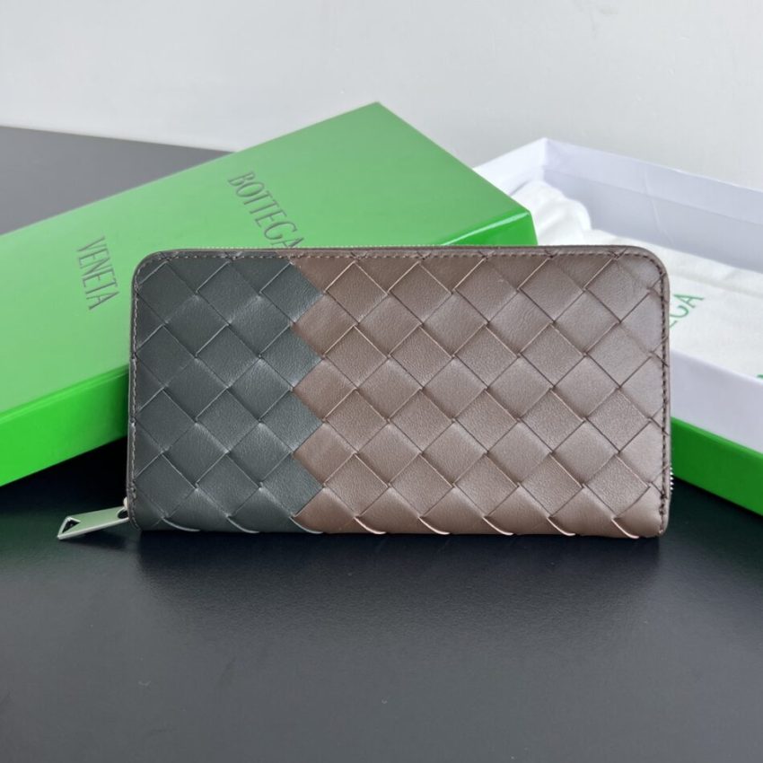 Replica Bottega Veneta Zip Long Wallet Grid